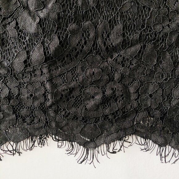 Simply Styled Womens Size M Black Lace 3/4 Sleeve Scoop Neck Mini Dress - Picture 8 of 9